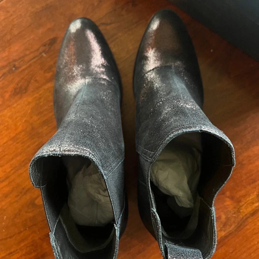 Rag & Bone Walker Boot Copper Metallic Crackle Leather Ankle Bootie EU 37 US‎ 7